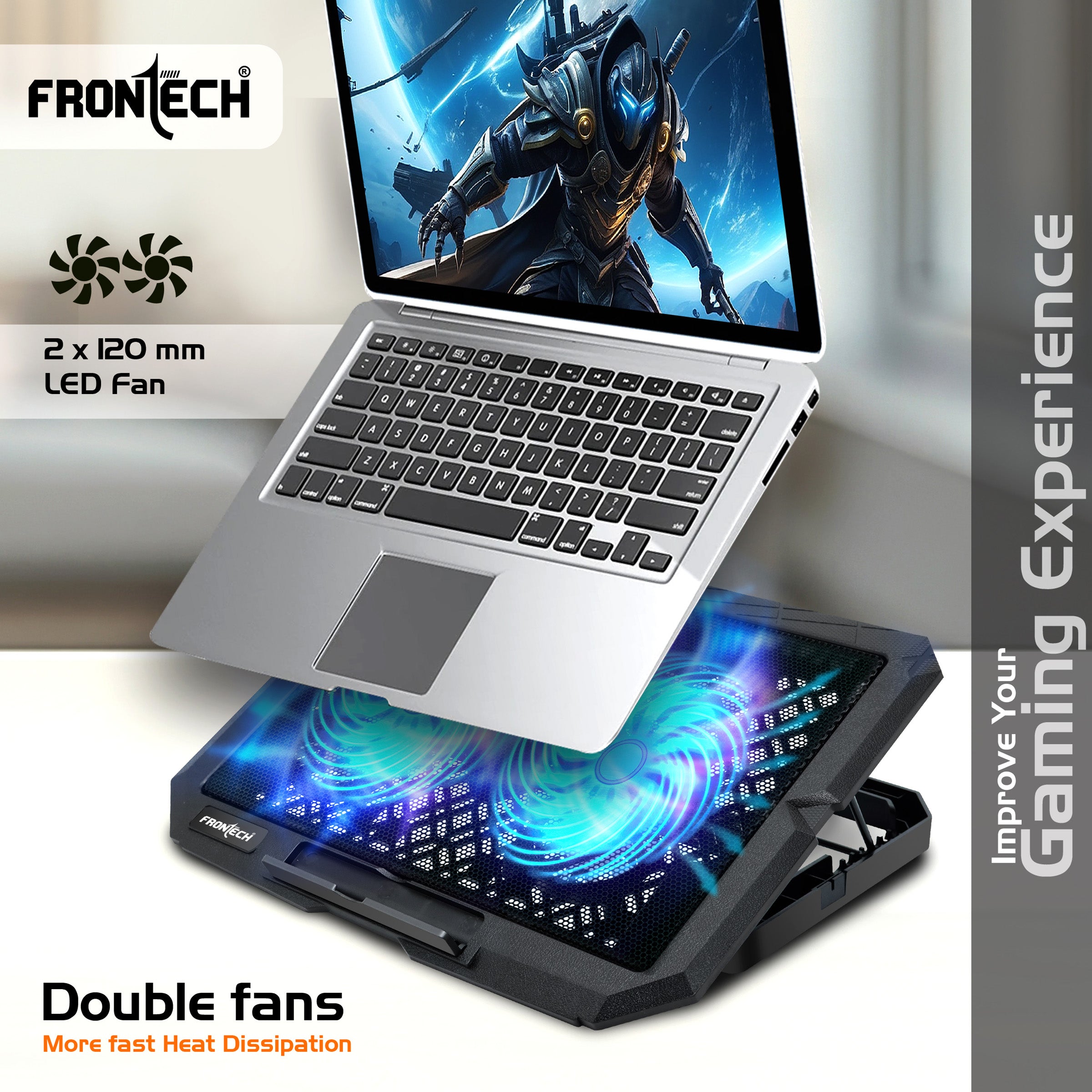 Frontech Adjustable Height Cooling Pad (CP-0006) Frontech Adjustable Height Cooling Pad (CP-0006)